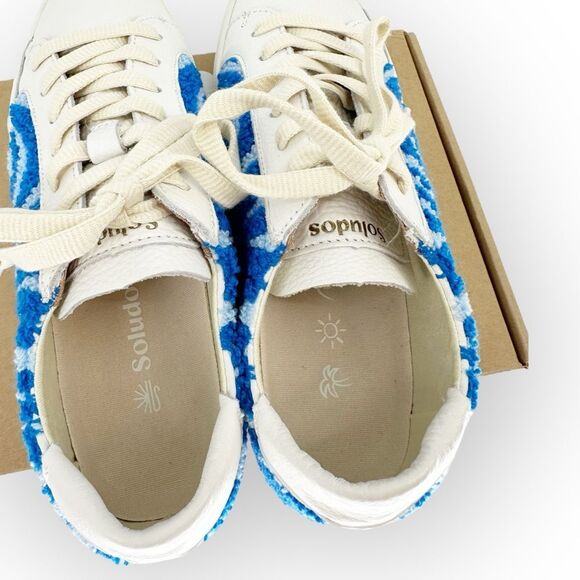 SOLUDOS NIB Ibiza Platform Sneaker Psychedelic Swirl Marine Blue Anthropologie‎ - Picture 7 of 12